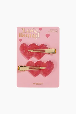 2-pack Heart-Detail Hair Clips