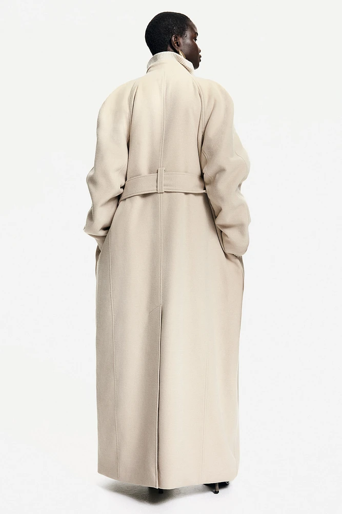 Maxi Coat with Tie Belt