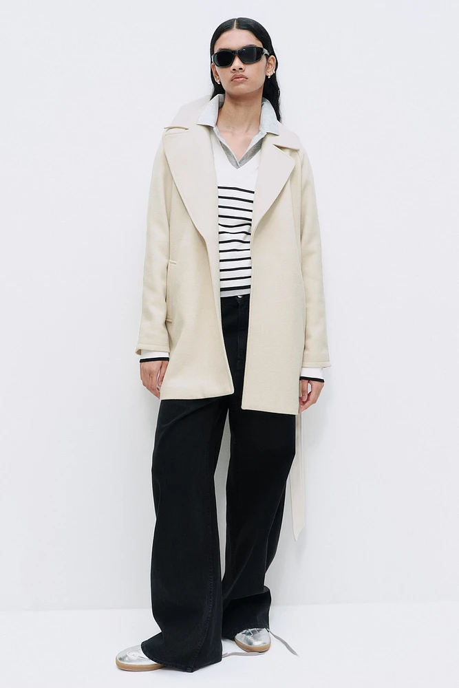 Tie-Belt Felted Coat