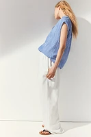 Ruffle-trimmed Cotton Blouse