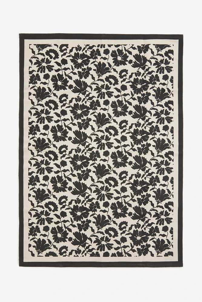 Floral Cotton Canvas Rug