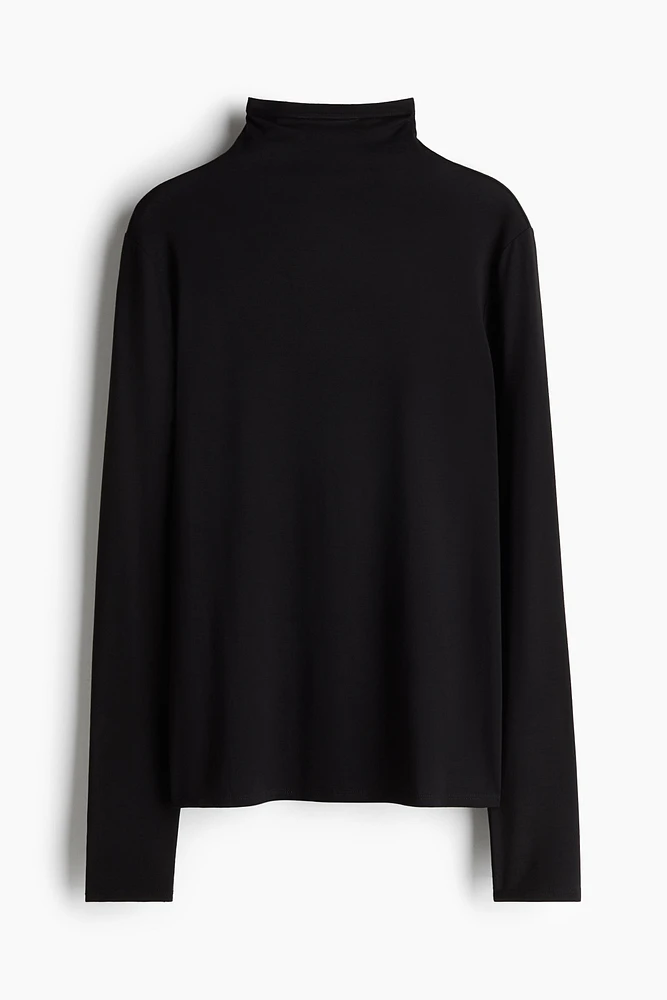 Lyocell Mock Turtleneck Top