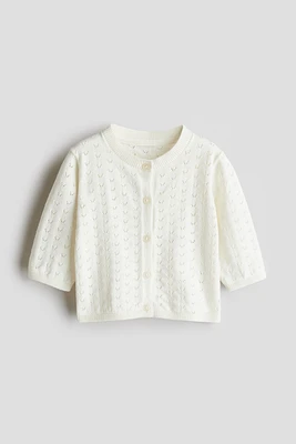 Pointelle-Knit Cardigan