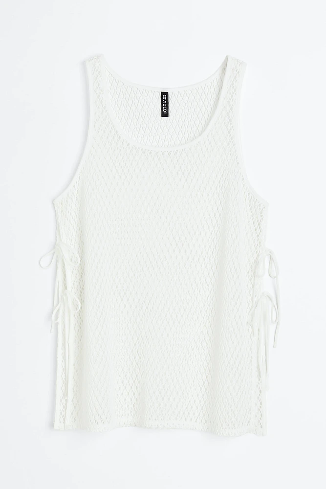 Crochet-look Tie-detail Tank Top