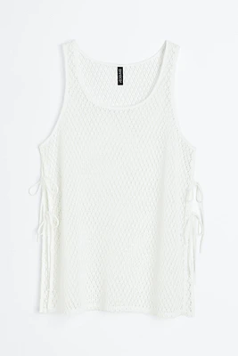 Crochet-look Tie-detail Tank Top