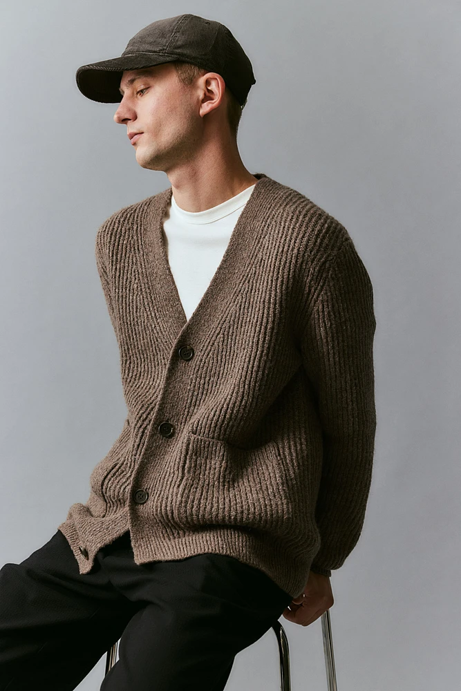 Regular Fit Rib-Knit Cardigan