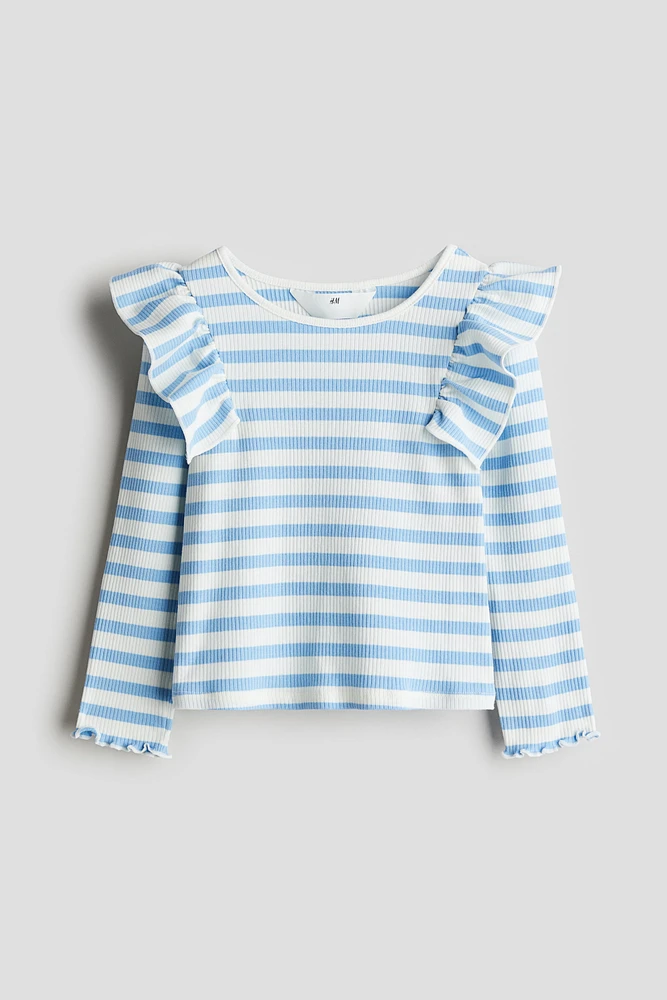 Flounced Cotton Jersey Top