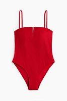 Padded-Cup High-Leg Swimsuit