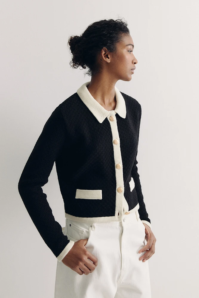 Textured-Knit Cardigan