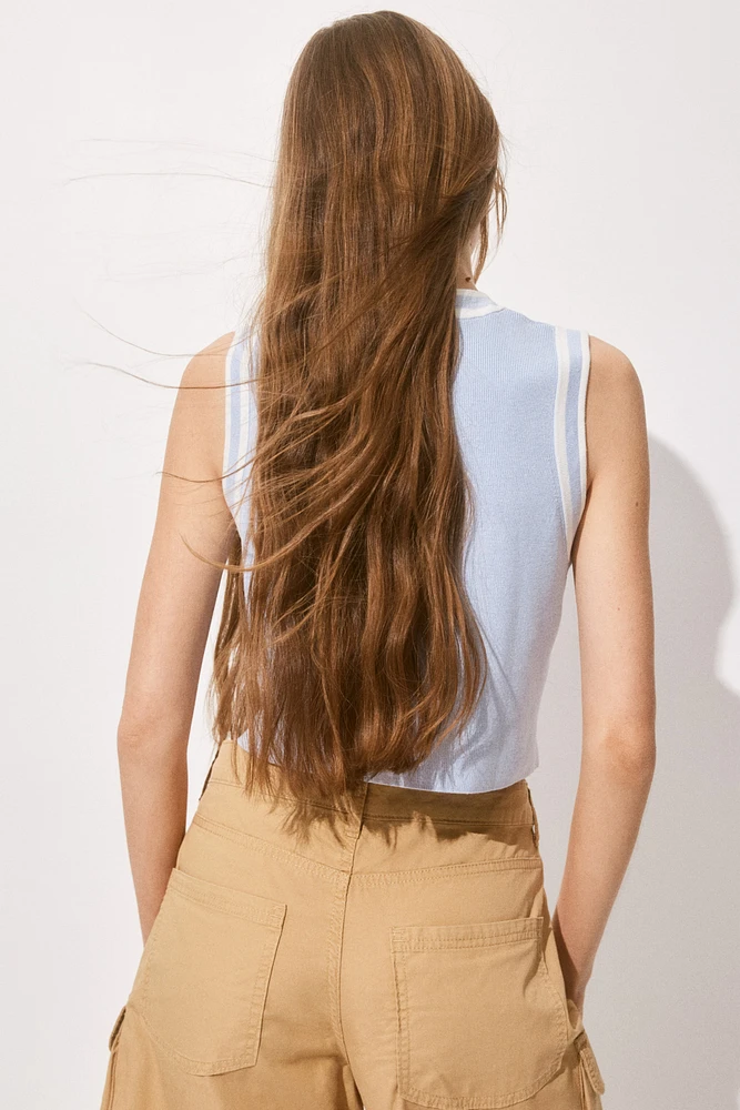 Button-Front Sweater Vest