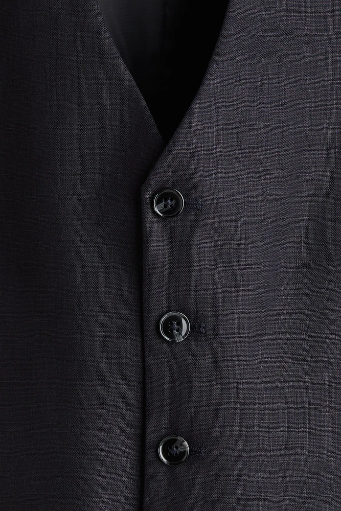 Slim-Fit Linen Suit Vest