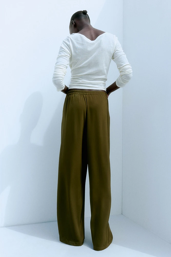 Pantalon large avec taille élastique