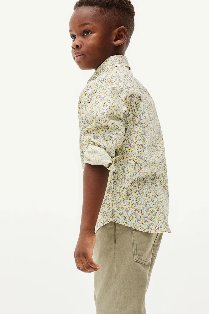 Floral-patterned Poplin Shirt