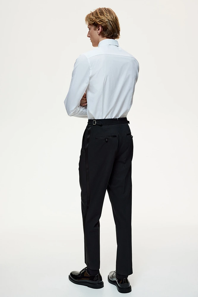 Slim Fit Wool-Blend Tuxedo Pants