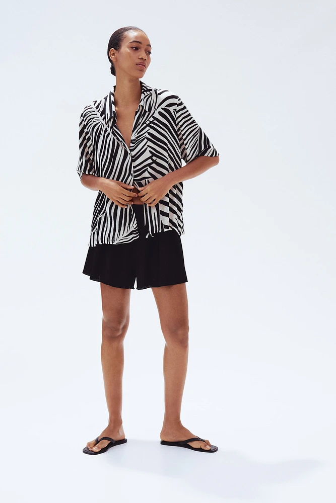 Crinkled Jersey Shorts