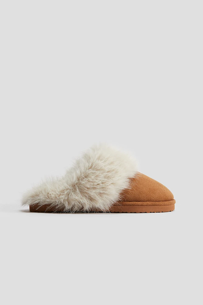 Fluffy-Lined Slippers