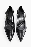 Pointed-Toe Leather Pumps