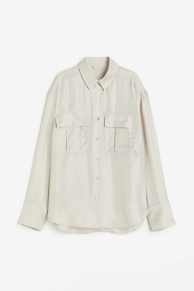 Silk-blend Utility Shirt