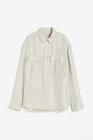 Silk-blend Utility Shirt