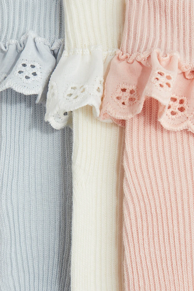 Lot de 3 paires chaussettes à bord surjeté