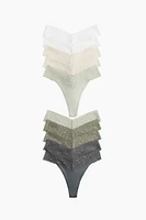 10-pack Lace Thong Briefs