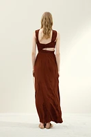 Draped Plissé Dress