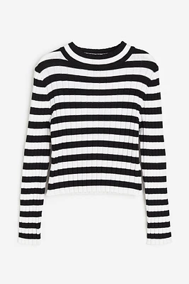 Rib-knit Mock Turtleneck Sweater