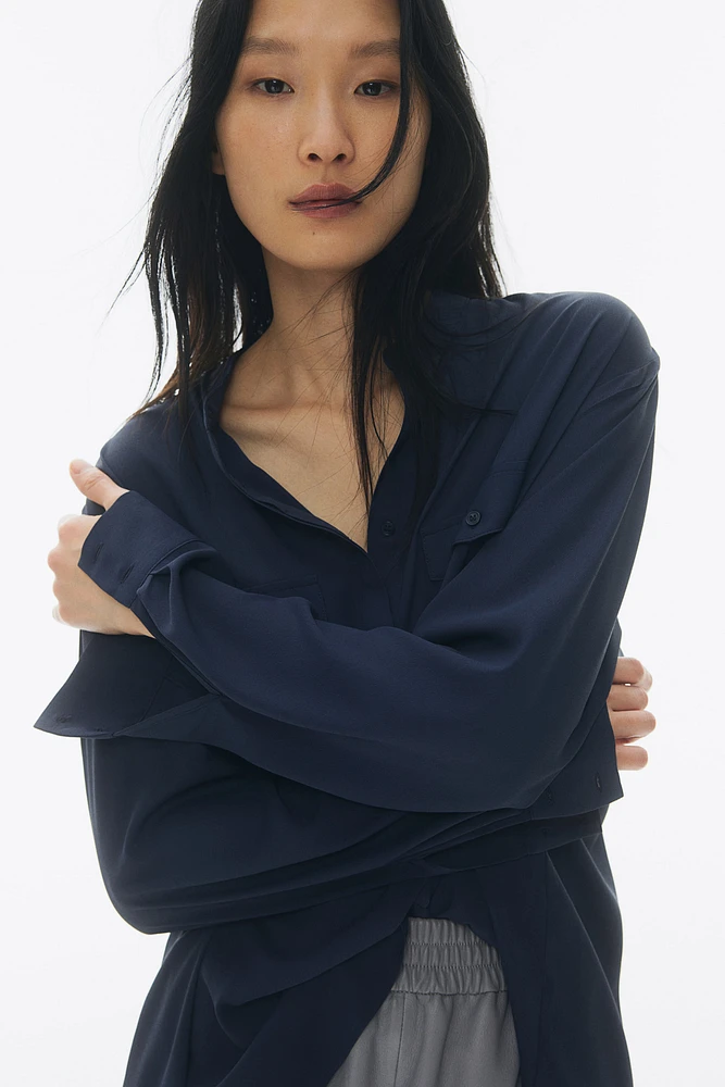 Band-Collar Blouse