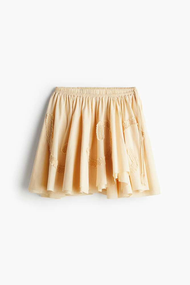 Appliquéd Asymmetric Skirt