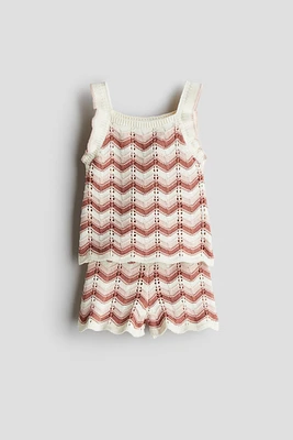 2-Piece Cotton Pointelle-Knit Set