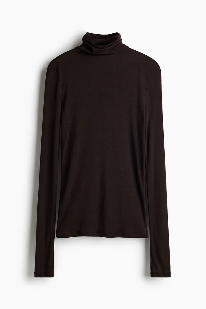 Pima Cotton Turtleneck Top