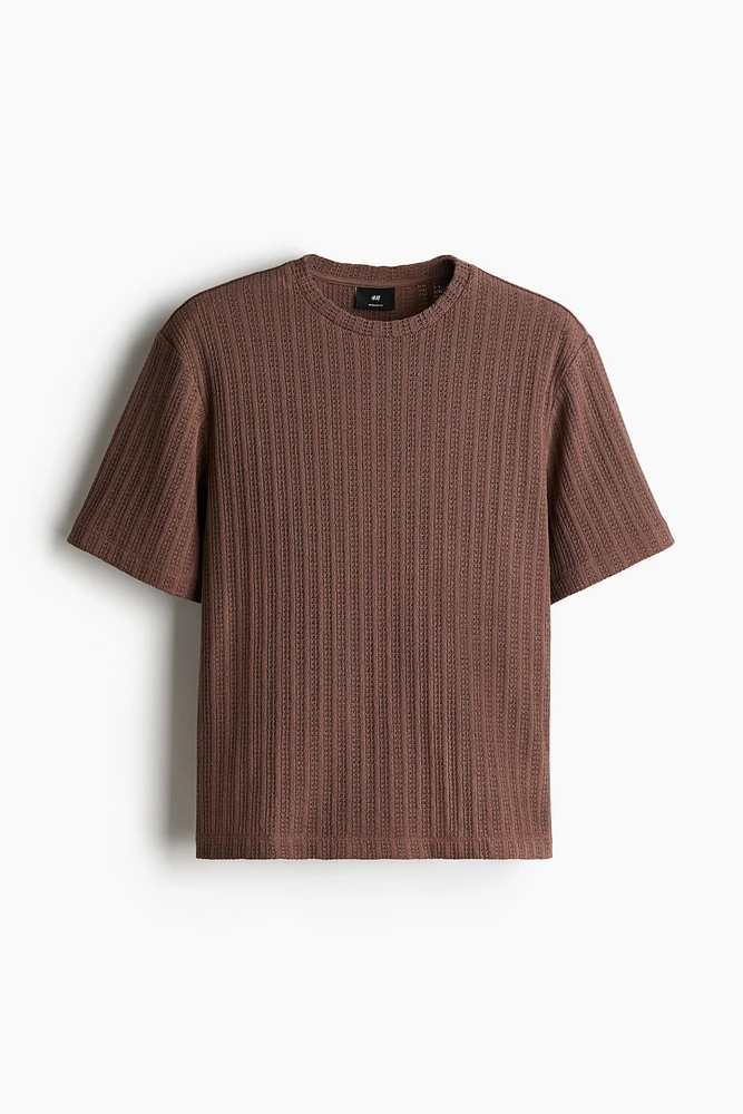 Regular Fit Crochet-Look T-Shirt