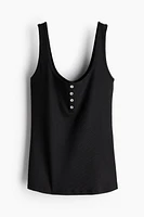 Ribbed Button-top Tank Top