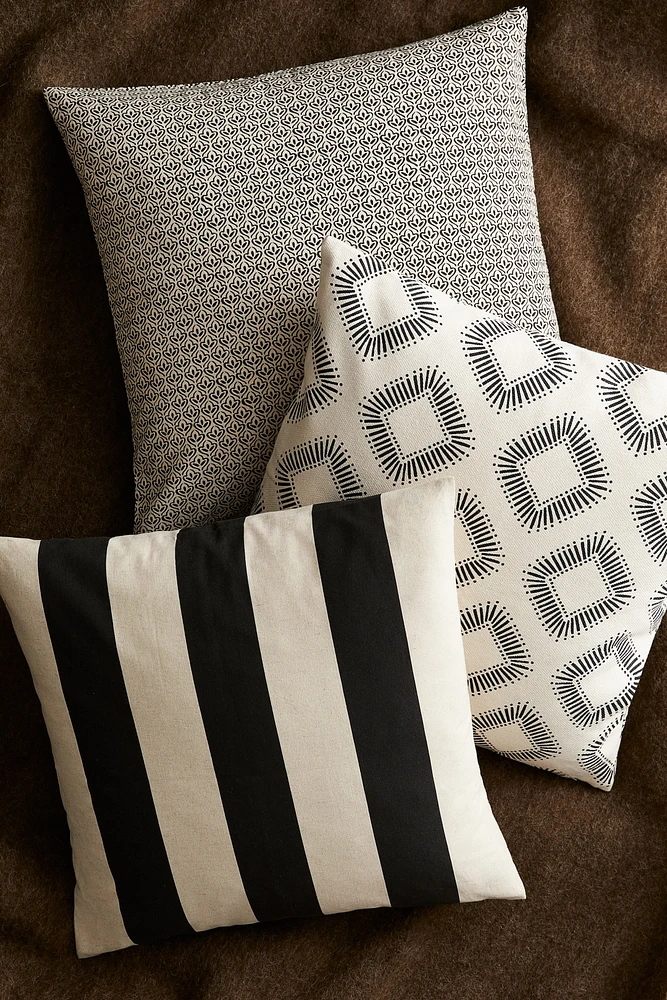 Striped Linen-blend Cushion Cover