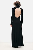 Open-Back Dress with Flared Skirt