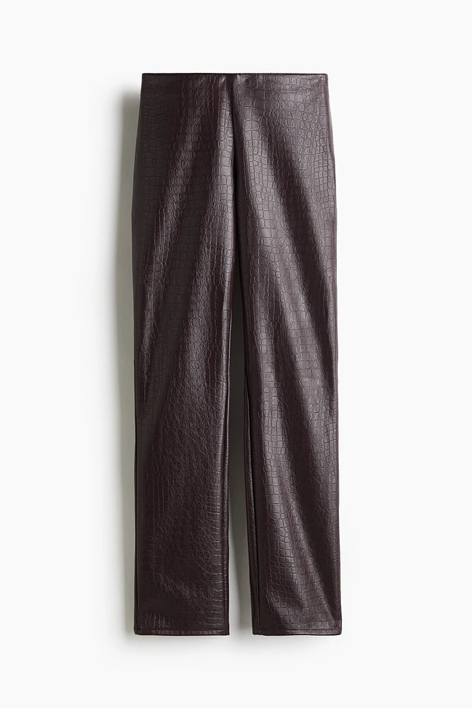Pantalon droit en tissu enduit