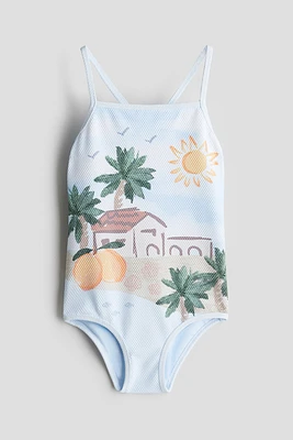 Printed-Motif Swimsuit