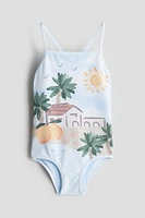 Printed-Motif Swimsuit