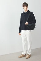 Loose-Fit Fine-Knit Polo Shirt