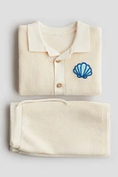 2-piece cotton waffle-knit set