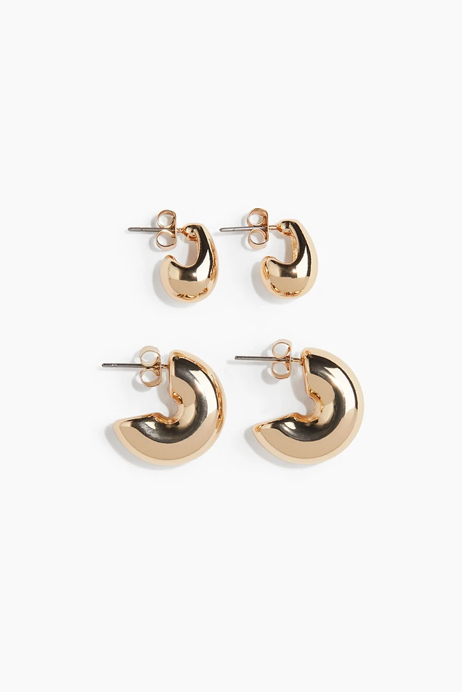 2 Pairs Hoop Earrings