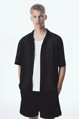 Loose-Fit Mesh Resort Shirt