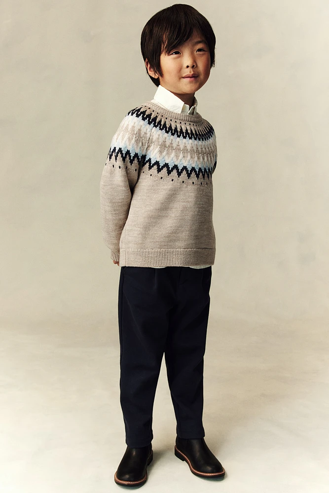 Jacquard-Knit Wool Sweater