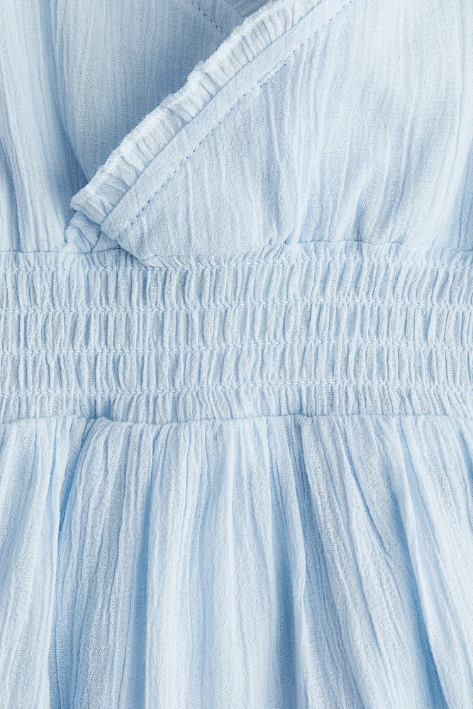 Robe smockée à volants