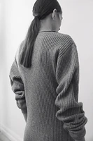 Scoop-Neck Rib-Knit Dress