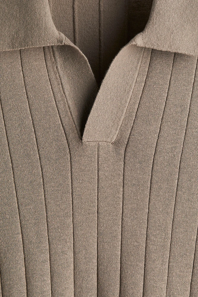 Regular Fit Linen-Blend Polo Shirt