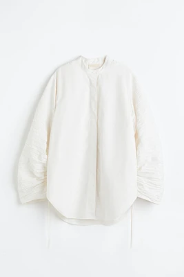 Oversized Gathered-sleeve Shirt