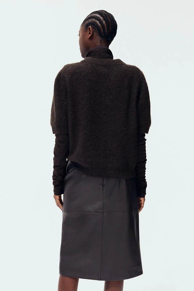 Short-Sleeved Mohair-Blend Top