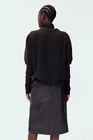 Short-Sleeved Mohair-Blend Top