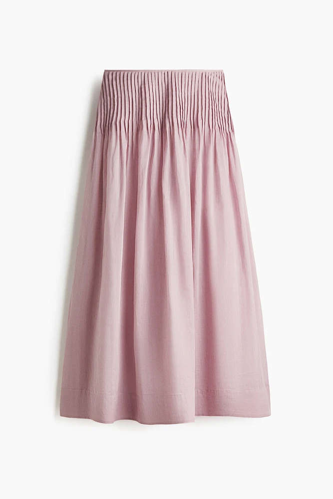 Pintucked Ramie Skirt
